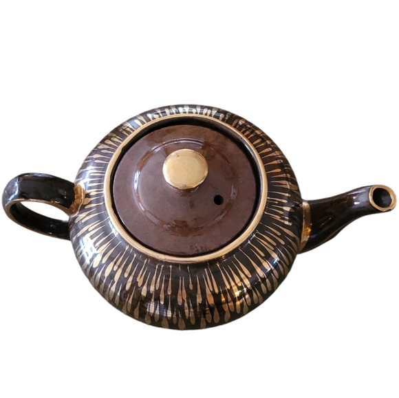 Sadler 1960's Brown Betty and‎ Gold Trim Teapot - Picture 3 of 5